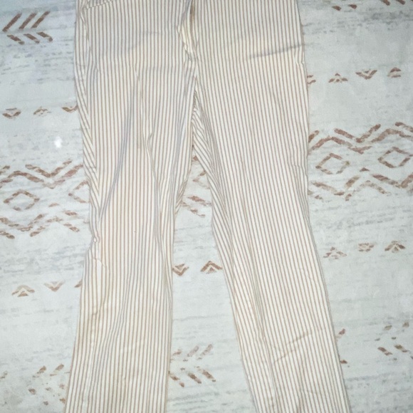 Chico’s Striped Beige and White Pants‎ Women’s Size 10R - Picture 1 of 6
